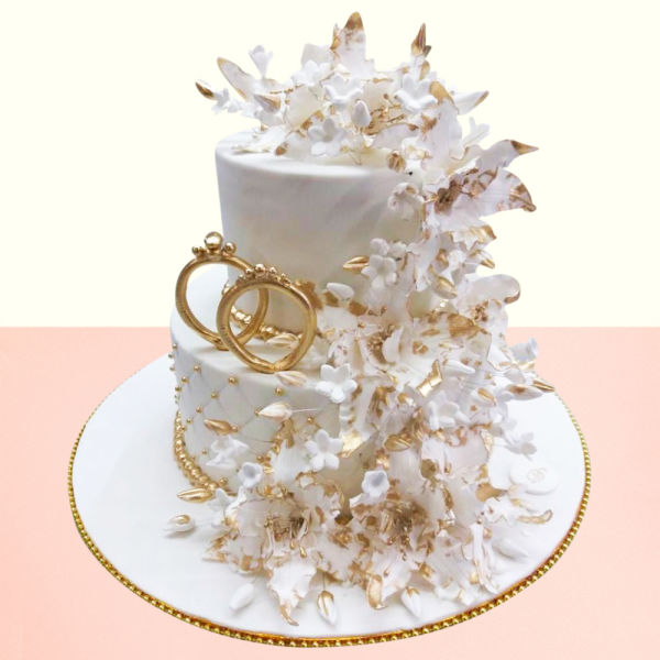 Buy 3 Tier Wedding Cake Online, Midnight Delivery- GiftzBag