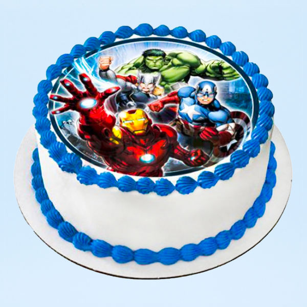 Square Avengers Photo Cake