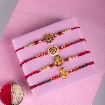 Set Of 4 Designer Divine Rakhi