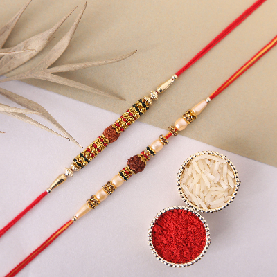 Sneh Holy Rudraksha Rakhis Set Of 2