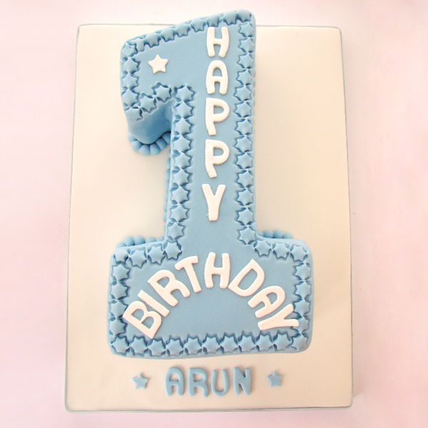  Blue Theme Number Cake