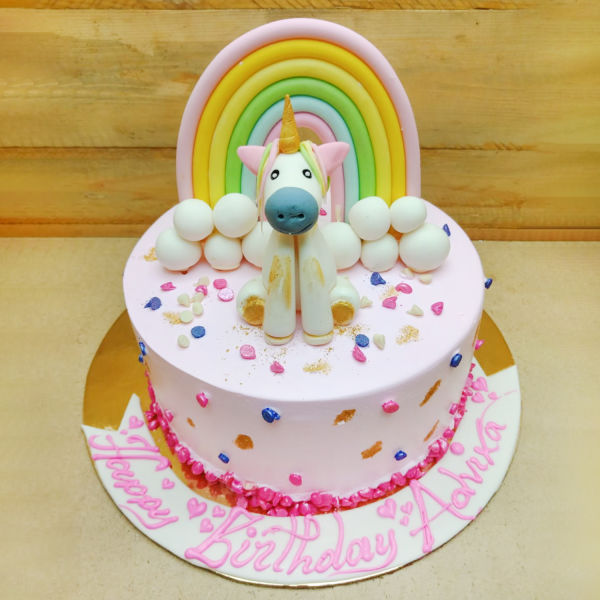 Send Kids special rainbow cake online by GiftJaipur in Rajasthan