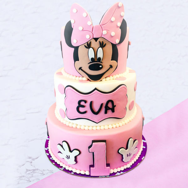  Minnie Tier Fondant Cake