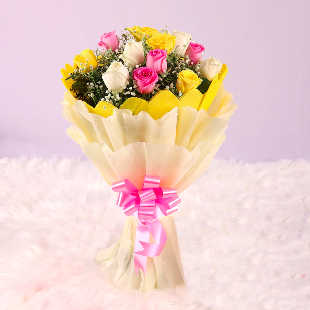  Attractive Mixed Roses Bouquet