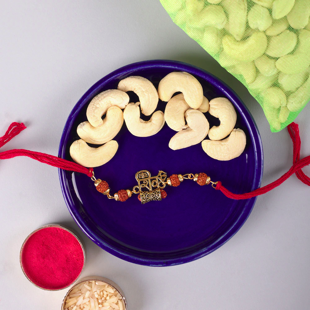  Shiv Bhaiya Rakhi With Cashew Nut