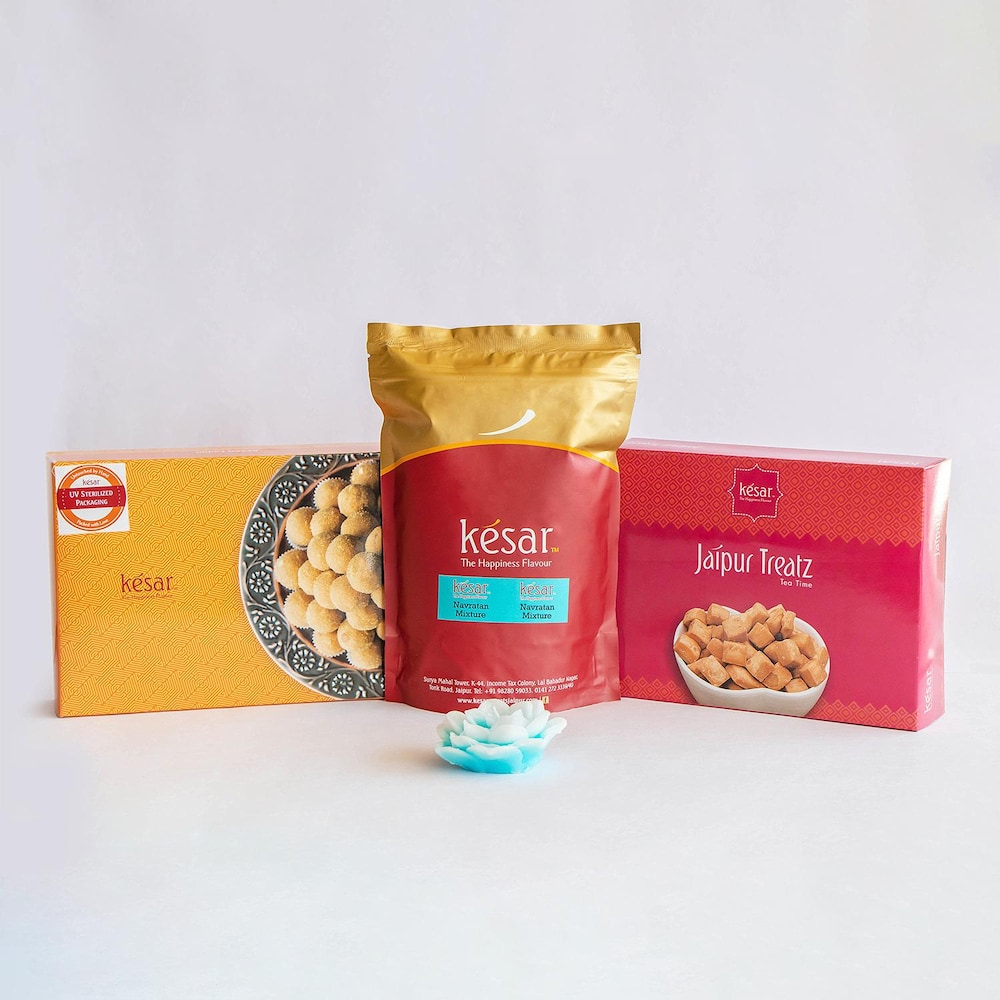 Send Two Rakhis with Sweets N Cookies Gift Hamper Online