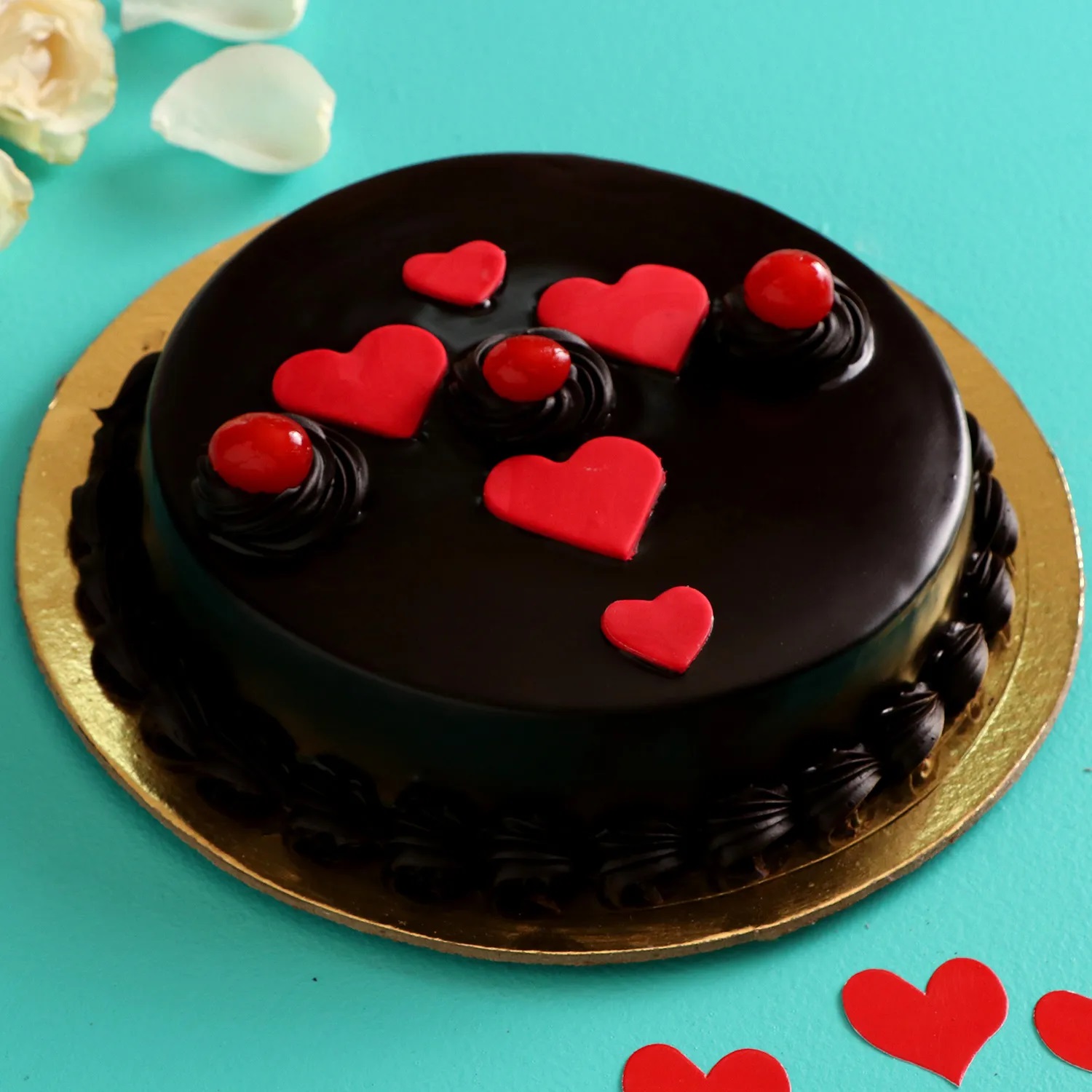  Red Hearts Truffle Cake