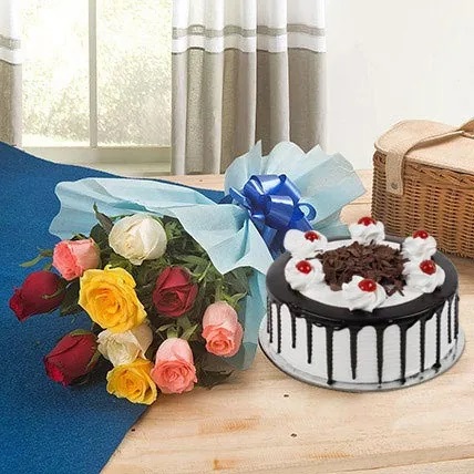  Roses and Black Forest Cake Standard