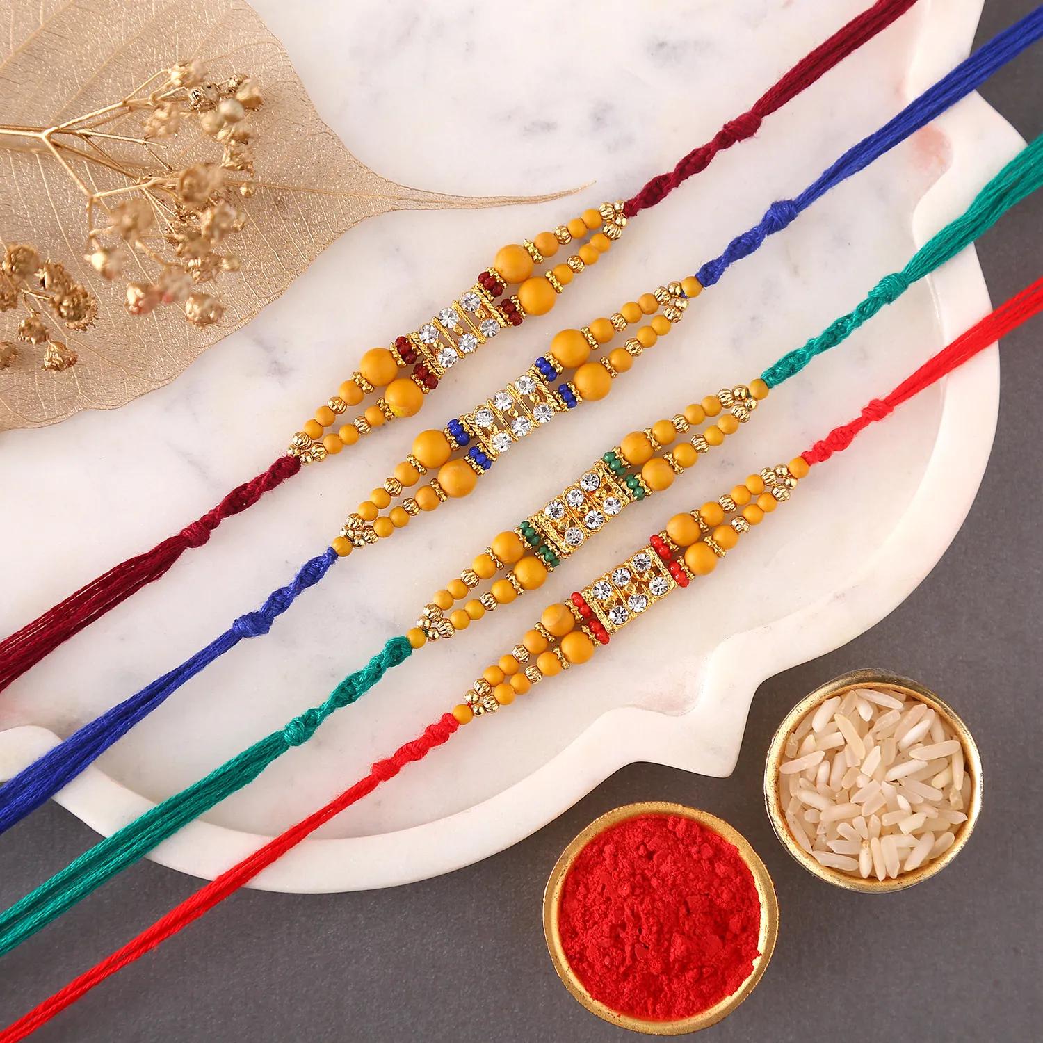  Sneh Graceful Beads Rakhis Set Of 4